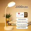 Portable LED Desk Lamp with USB Plug &amp; Stepless Dimming for Eye Protection