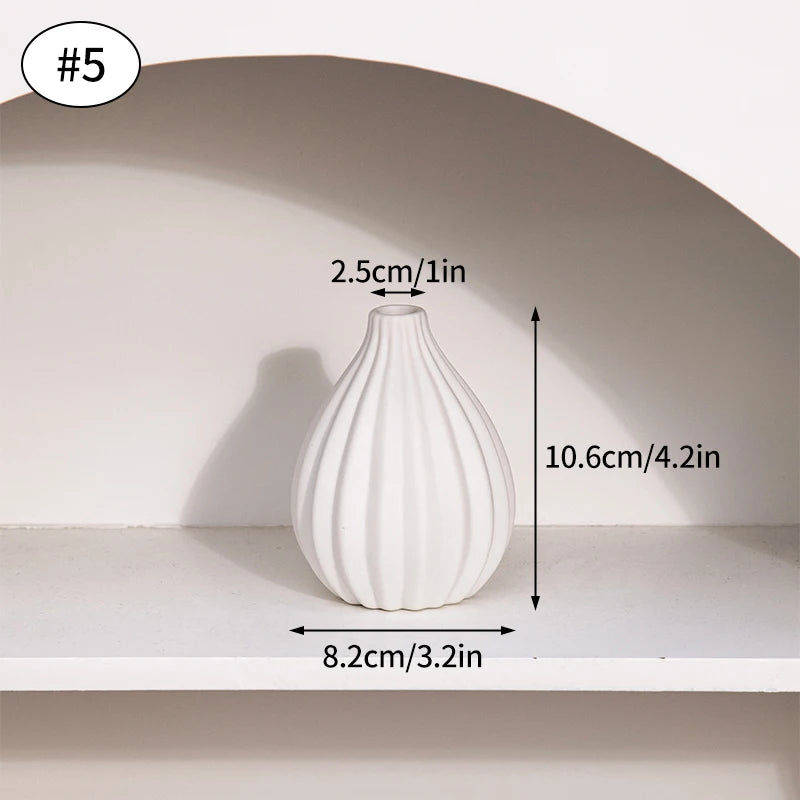 Elegant White Ceramic Decorative Vase