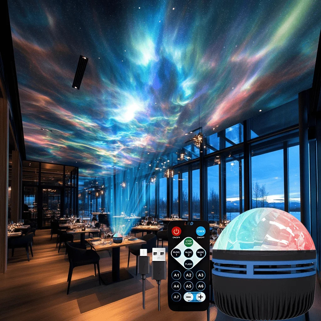 LED Night Light Starry Sky Projector - 7 Colors with Remote &amp; Auto Rotate