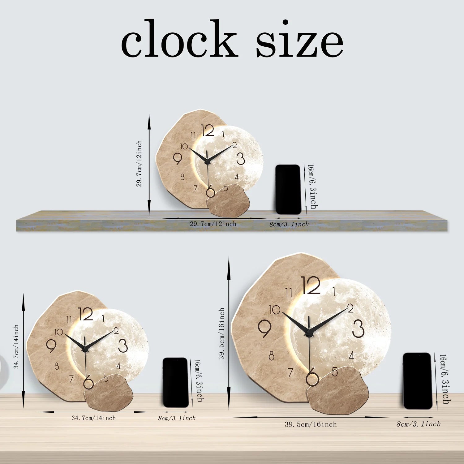 Japanese-Style Bamboo & Wood Quartz Wall Clock