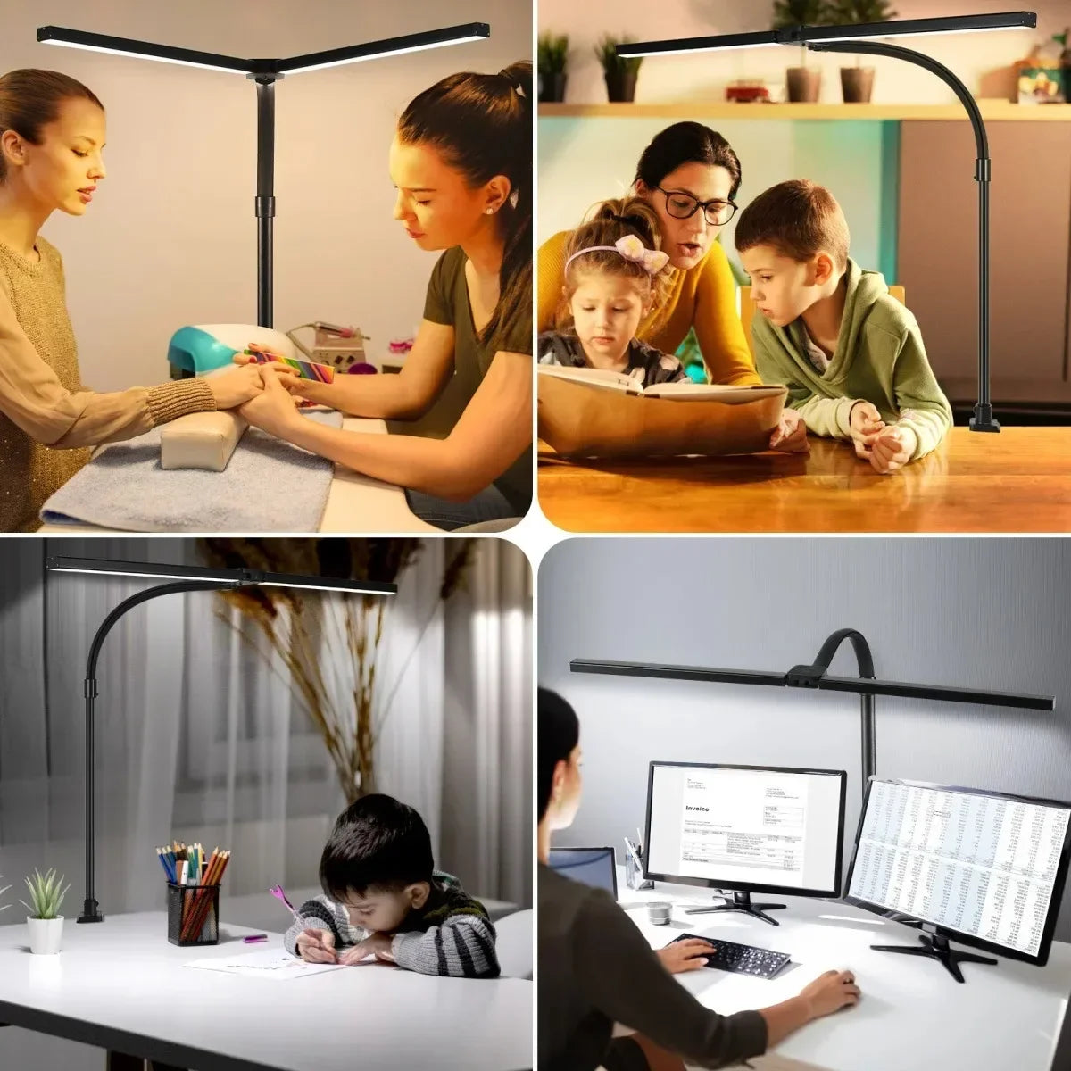 Double-Head LED Desk Lamp