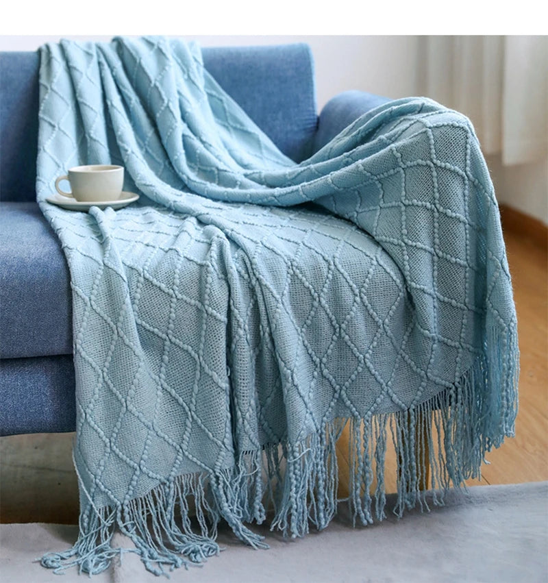 Acrylic Knit Throw Blanket