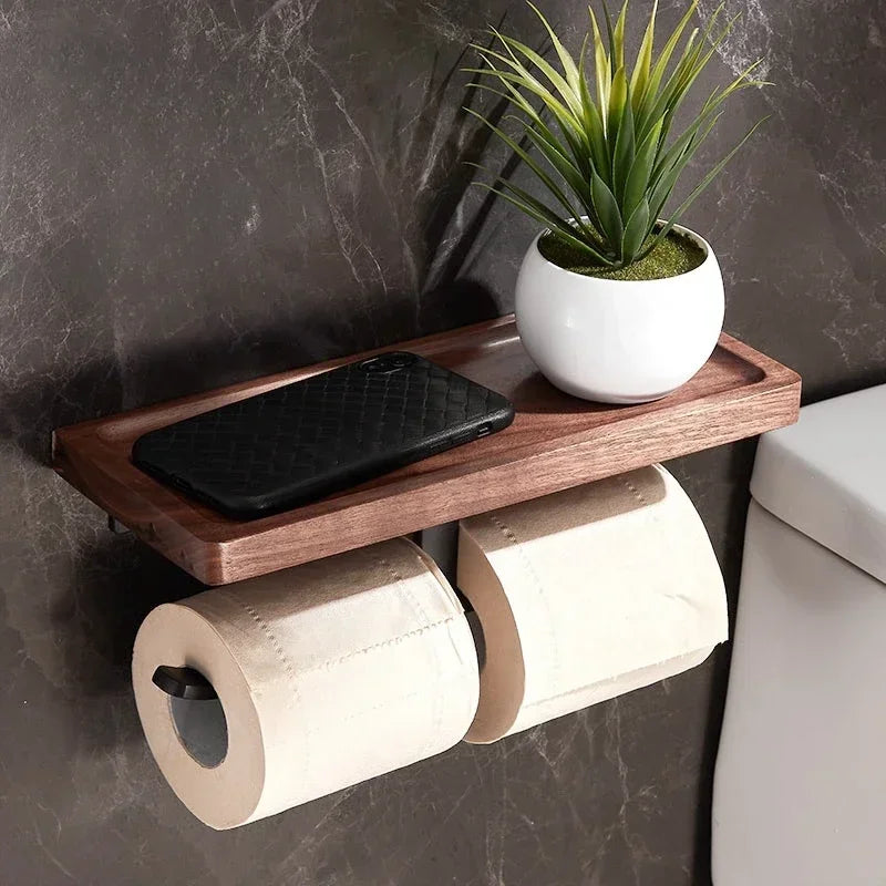 Single-Tier Wall-Mounted Wooden Shelf