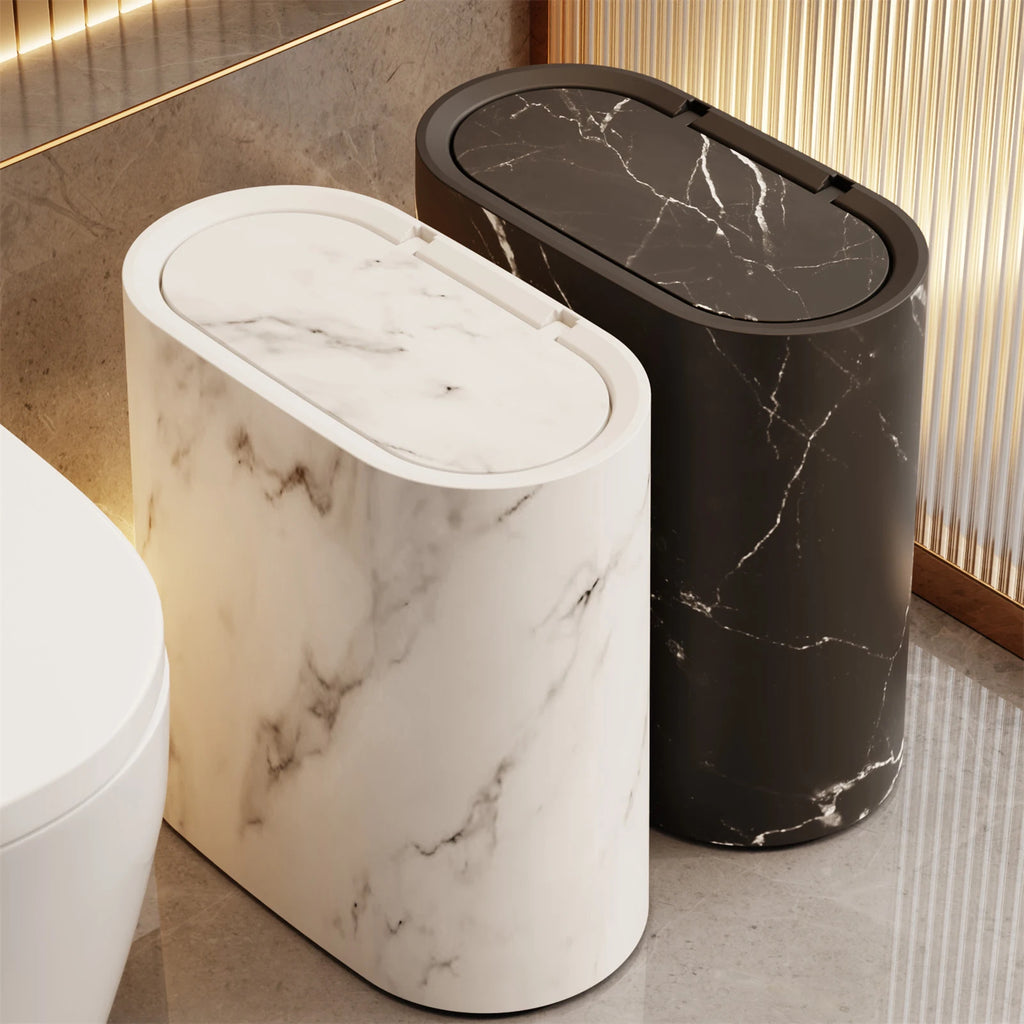 Marble Pattern Trash Can