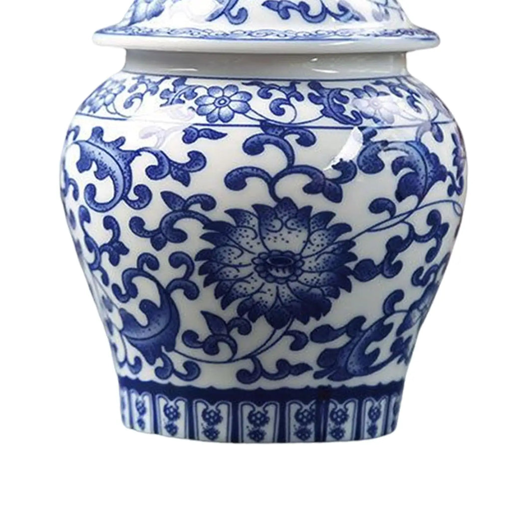 Classic Blue & White Ceramic Ginger Jar Vase