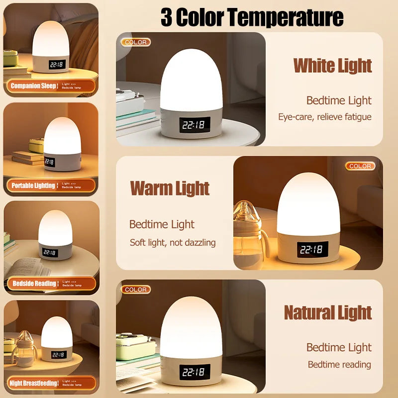 Touch LED Night Light - Rechargeable &amp; 3 Color Modes for Kids &amp; Baby’s Room