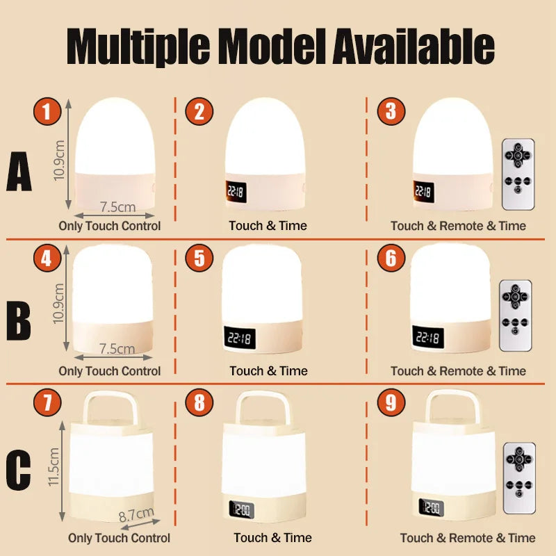 Touch LED Night Light - Rechargeable &amp; 3 Color Modes for Kids &amp; Baby’s Room