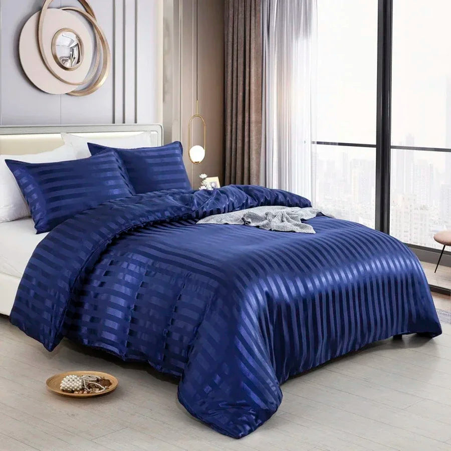 Satin Stripe Duvet Cover