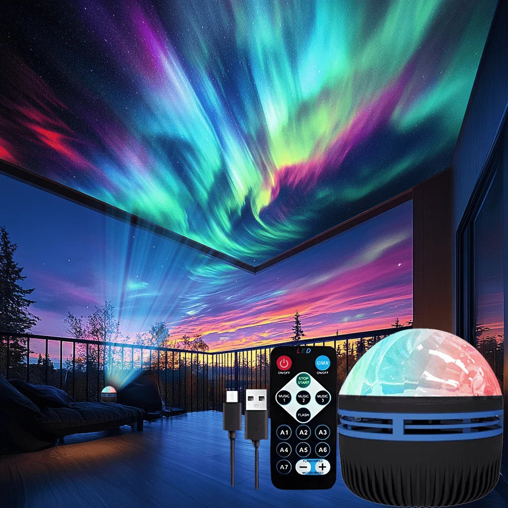 LED Night Light Starry Sky Projector - 7 Colors with Remote &amp; Auto Rotate