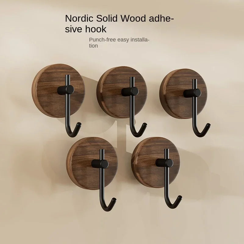 Self-Adhesive Wooden Wall Hook