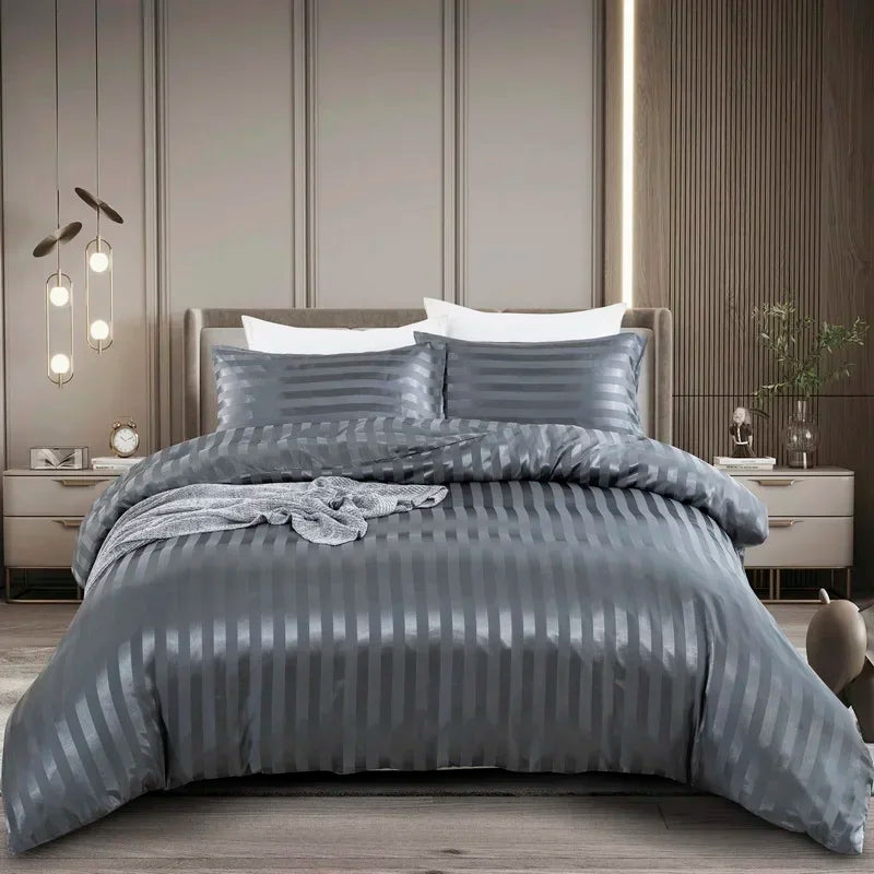 Satin Stripe Duvet Cover