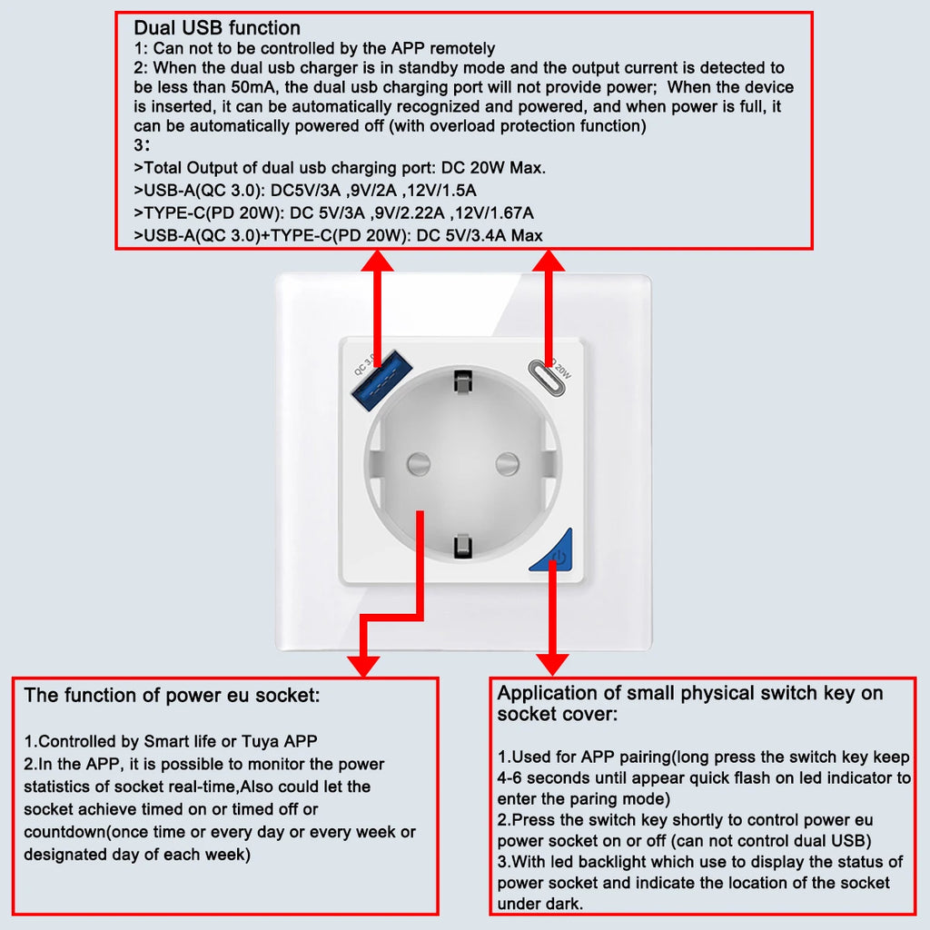 COSWALL DIY Module Black WiFi Tuya Smart EU