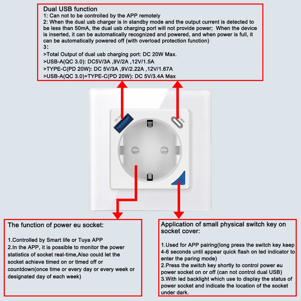 COSWALL DIY Module Black WiFi Tuya Smart EU