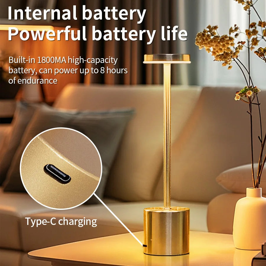 Classic Rechargeable Touch LED Desk Lamp – Stepless Dimming &amp; 3 Color Temperatures