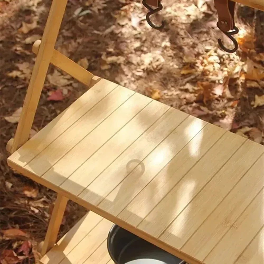 Camping & Outdoor Foldable Bamboo Rack