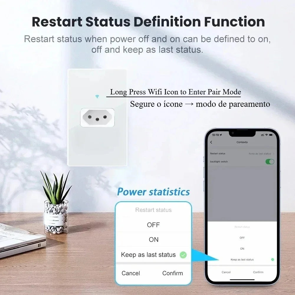 Smart Wi-Fi Power Outlet with Energy Monitoring and Voice Control